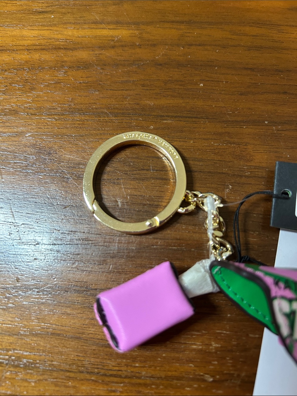 kate spade pink and green Sticky Situation Strawberry Bubblegum Keychain Charm - Picture 8 of 9